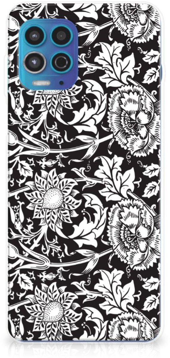 Motorola Moto G100 TPU Case Black Flowers