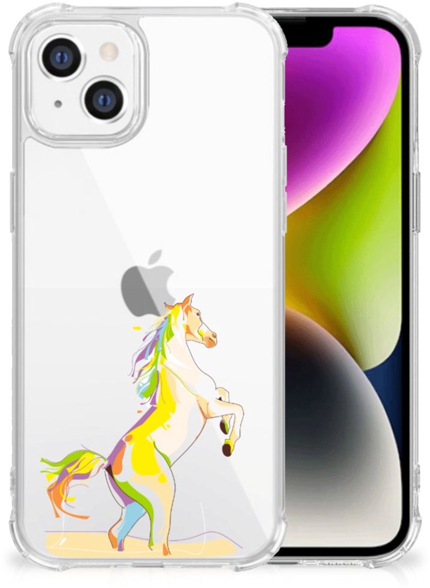 iPhone 14 Stevig Bumper Hoesje Horse Color