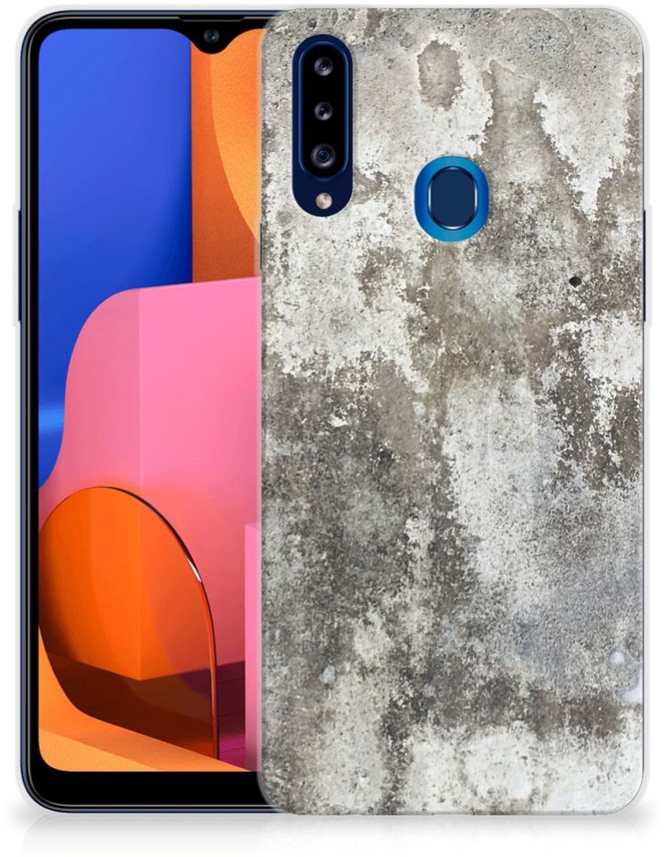 Samsung Galaxy A20s TPU Siliconen Hoesje Beton Print