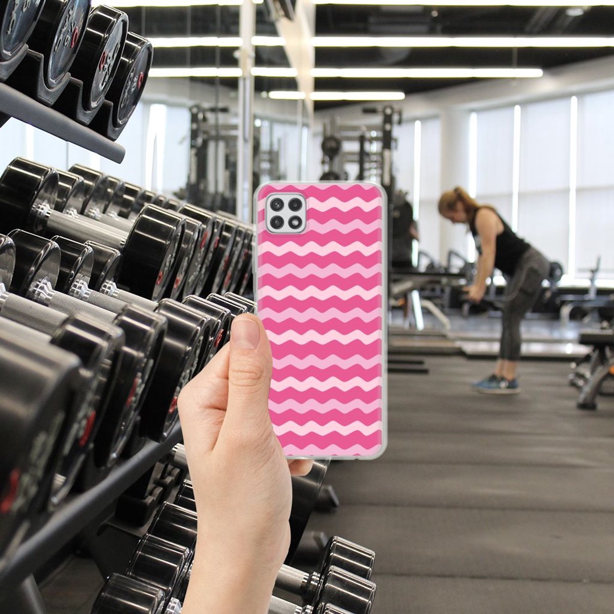Samsung Galaxy A22 5G TPU bumper Waves Pink