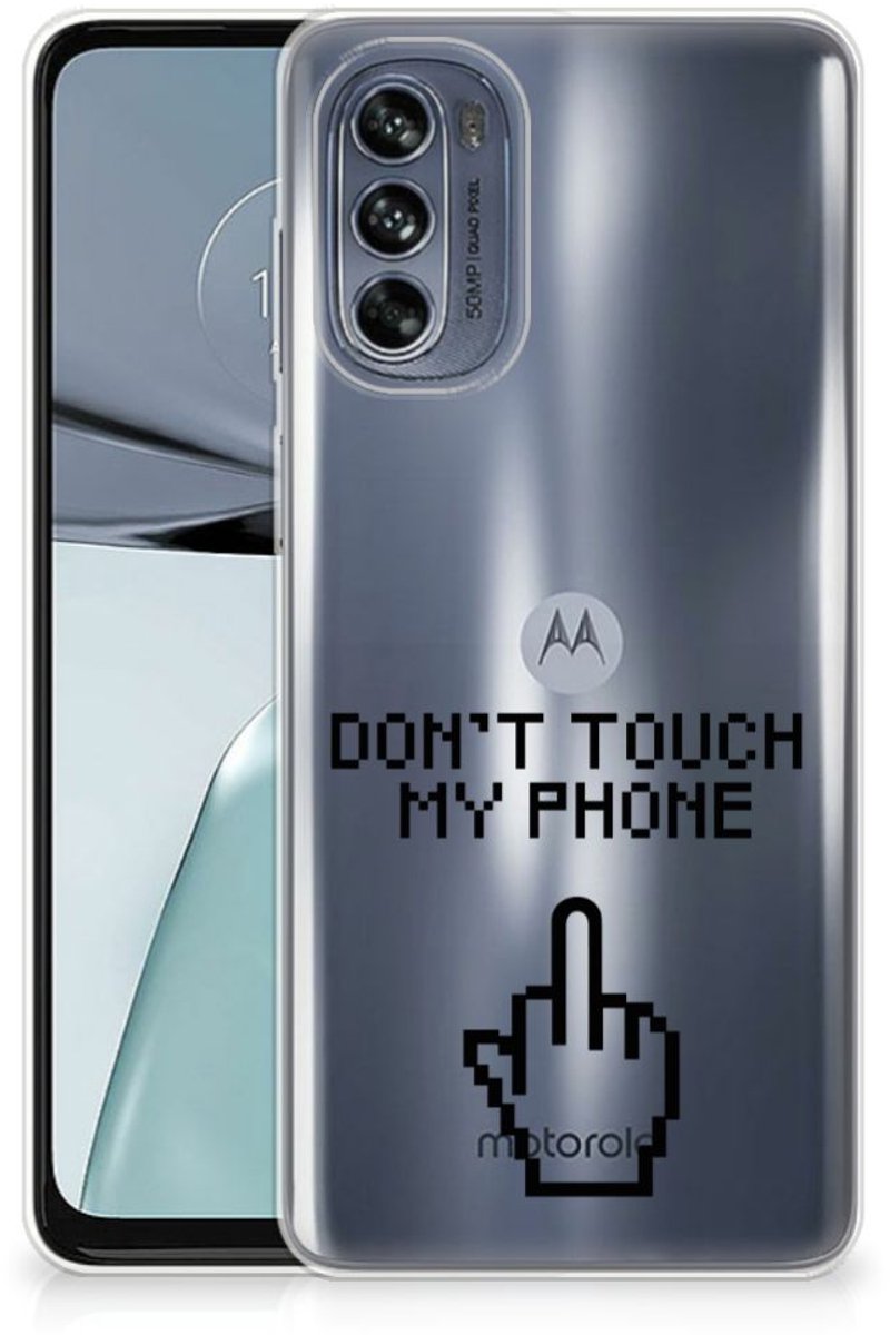 Motorola Moto G62 5G Silicone-hoesje Finger Don't Touch My Phone