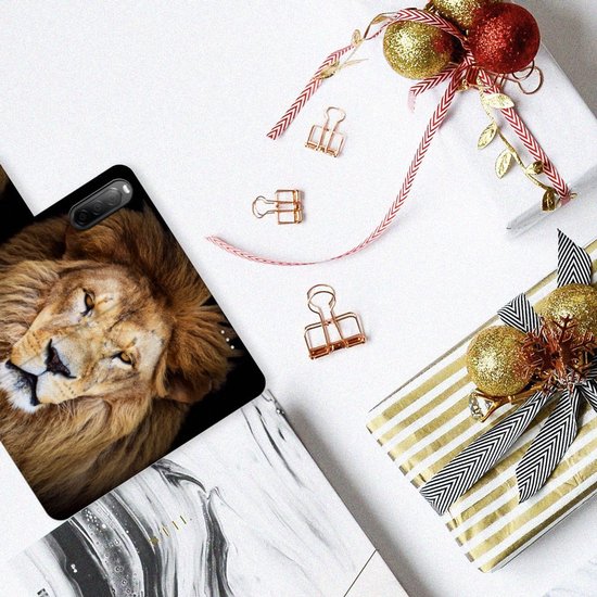 Coque Téléphone Sony Xperia 10 IV Housse en Cuir Etui de Protection pour Lion