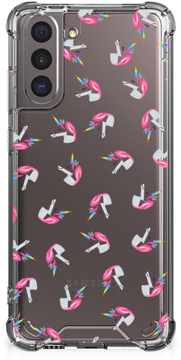 Doorzichtige Silicone Hoesje voor Samsung Galaxy S21 Unicorns