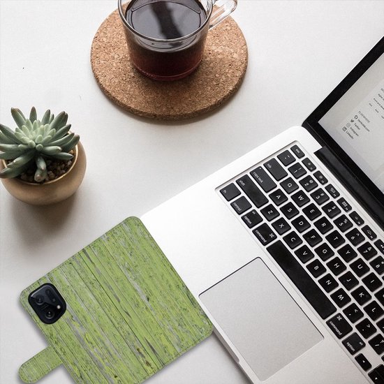 Wallet Book Case OPPO Find X5 Phone Case Vert Wood