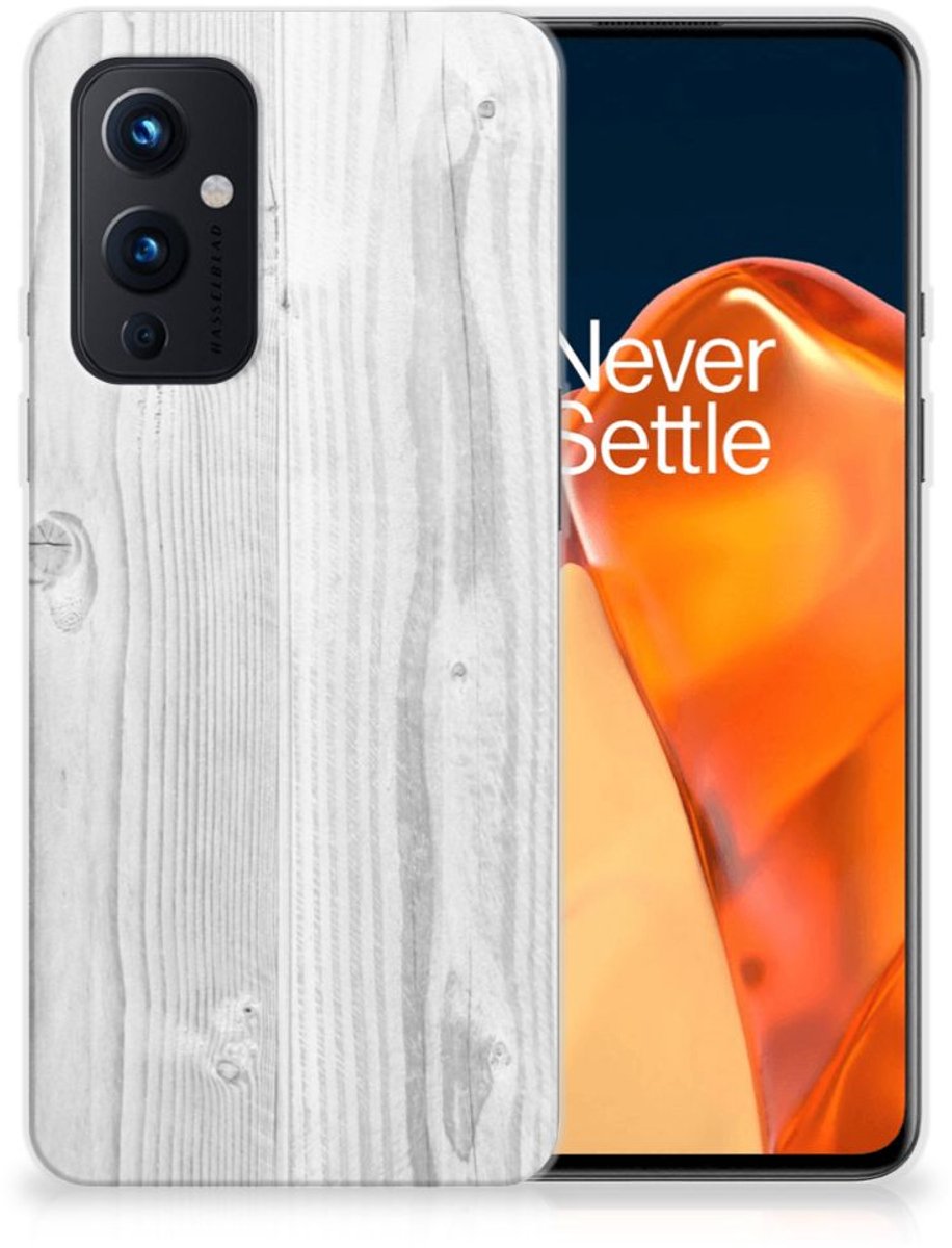 OnePlus 9 Bumper Hoesje White Wood