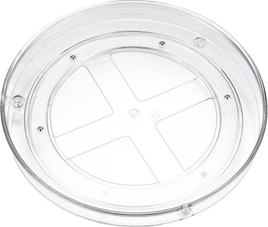 QUARKZMAN Lazy Susan Acryl draaiplateau, 7 cm, doorzichtige organizer
