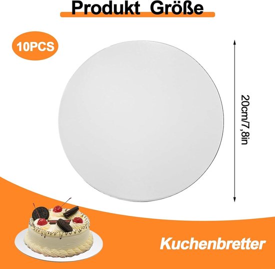 Inoverse 100 stuks taarttoppers rond 26 cm wit, stevig karton