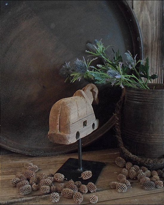 Authentique vache nandi en bois sur support en fer / vache nandi en bois