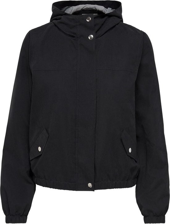 Veste JDY JDYHAZEN SHINE JACKET OTW YFM NOOS pour femme - White Blanc / Doublure de capuche noire