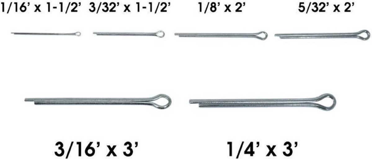 Assortiment coffret 170 goupille fendue méca GE-835 Ø1.5/2.2/3/3.5/4.5/6mm pour moto