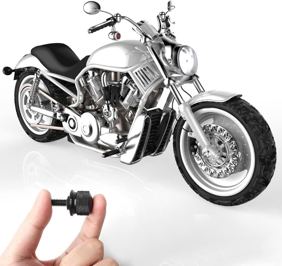 2 sets motorzadelschroeven voor Harley Davidson zadelbouten bevestiging van aluminium montage spatbord schroefdraad 1/4 inch - 20 zitbouten zitting modificatie achter met C-clip, zwart
