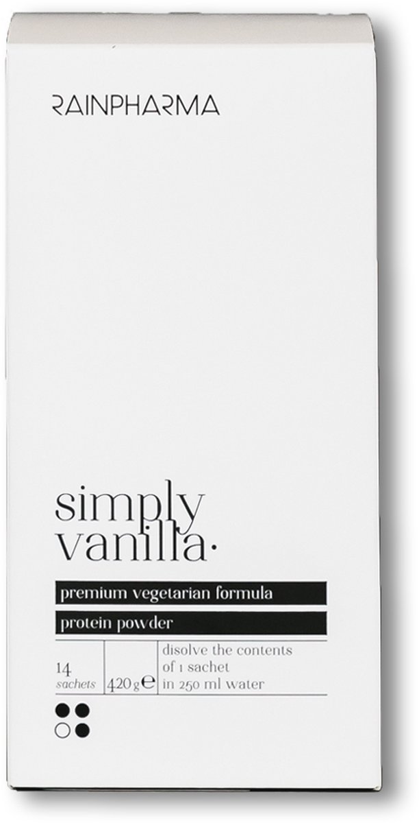 RainPharma Simply Vanilla - 14 Zakjes - Eiwitshake - 20 gram eiwitten - Zonder Sucralose - Vegetarisch - 14 Porties - Vanille