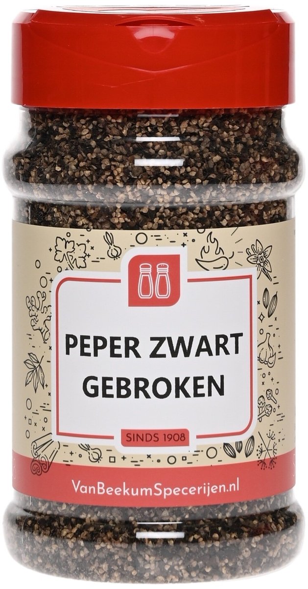 Goedkoopste Van Beekum Specerijen - Peper Zwart Gebroken - Strooibus 150 Gram