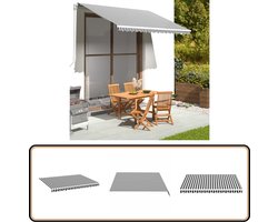 vidaXL Luifel Doek 3,5x2,5m Antraciet & Wit Luifeldoek - Veranda - Zonwering - Buitendecoratie - Tuindeco
