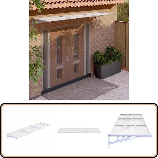 Tettoia Per Porta Nera 396x90 Cm In Policarbonato