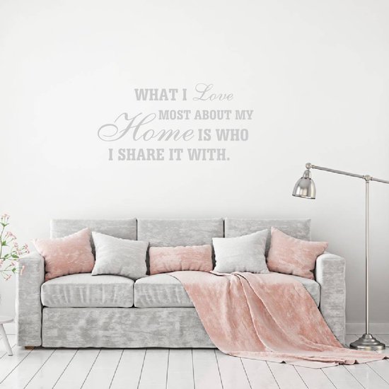 Muursticker Ce que j'aime le Most dans ma Home - Oranje - 120 x 60 cm - Muursticker4Sale