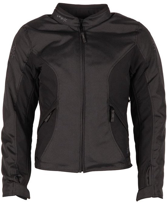 Motorjas STARDUST vrouw|4-seizoenen|Zwart 36 CE-gekeurd van MOTOBLOUZ