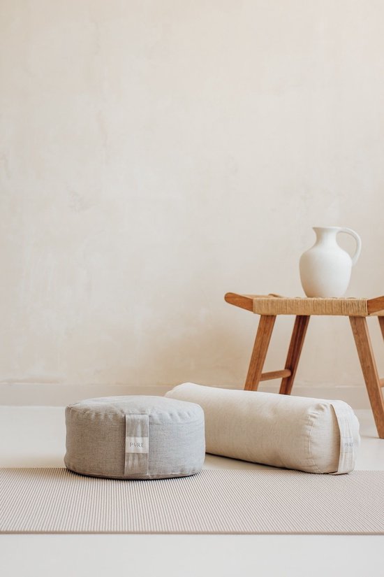 Yoga bolster eco linnen naturel rond - Pure van Pure — afbeelding 5