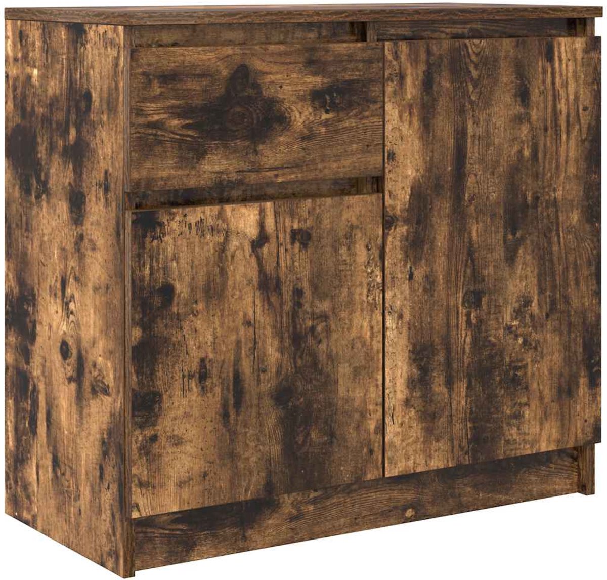 vidaXL Dressoir met lade 71x35x65 cm spaanplaat wit, opbergkast, dressoirkast, gangkast, buffetkast, keukenopbergkast, woonkamer opbergkast