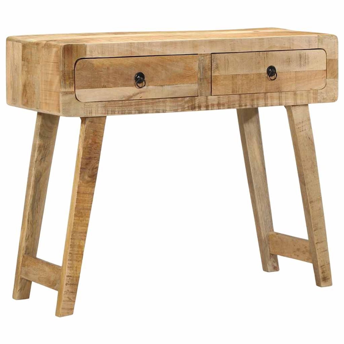 vidaXL Wandtafel - 90x32x75 - cm - massief - ruw - mangohout Bruin