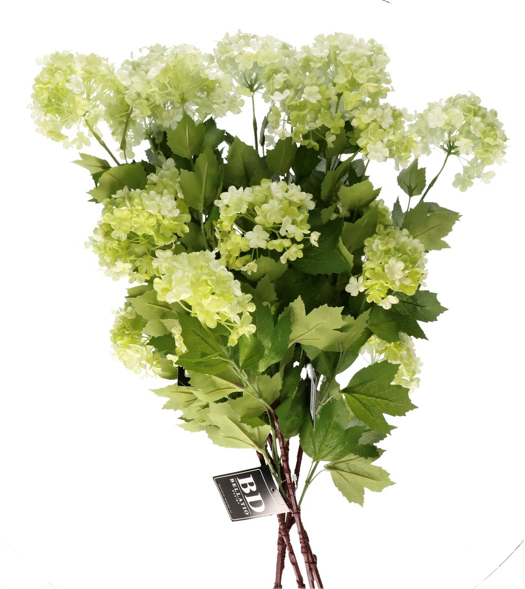 Bellatio Design Kunstbloem Viburnum/Sneeuwbal - 5x - 88 cm - groen - losse steel - kunst zijdebloemen Lichtgroen