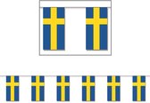 Papieren slinger Zweden - 4 meter - Sweden vlag - Supporter feestartikelen - Landen decoratie/versiering