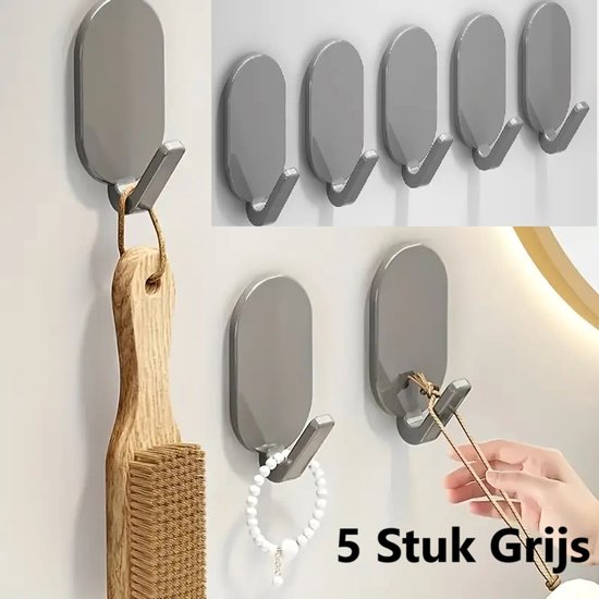 Fuxxer 5x klassieke garderobehaken, dubbele haken, 85 x 55 mm, set van 5, goud design