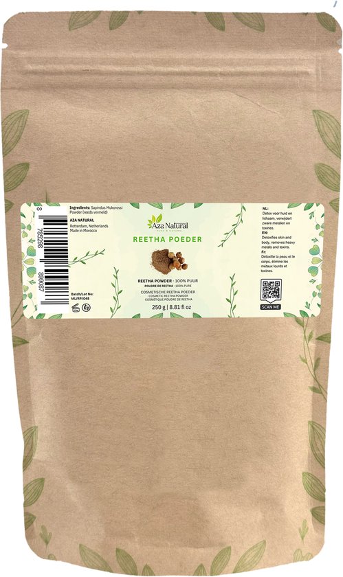 Pure Reetha Poeder 100g – 100% Natuurlijk Soapnut Powder – Natuurlijke Shampoo & Reiniger – Premium Kwaliteit