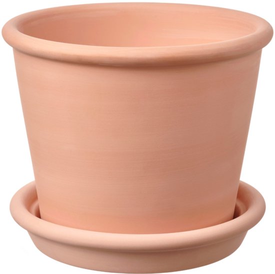 Terracotta bloempot met onderschaal – doorsnede 24 cm