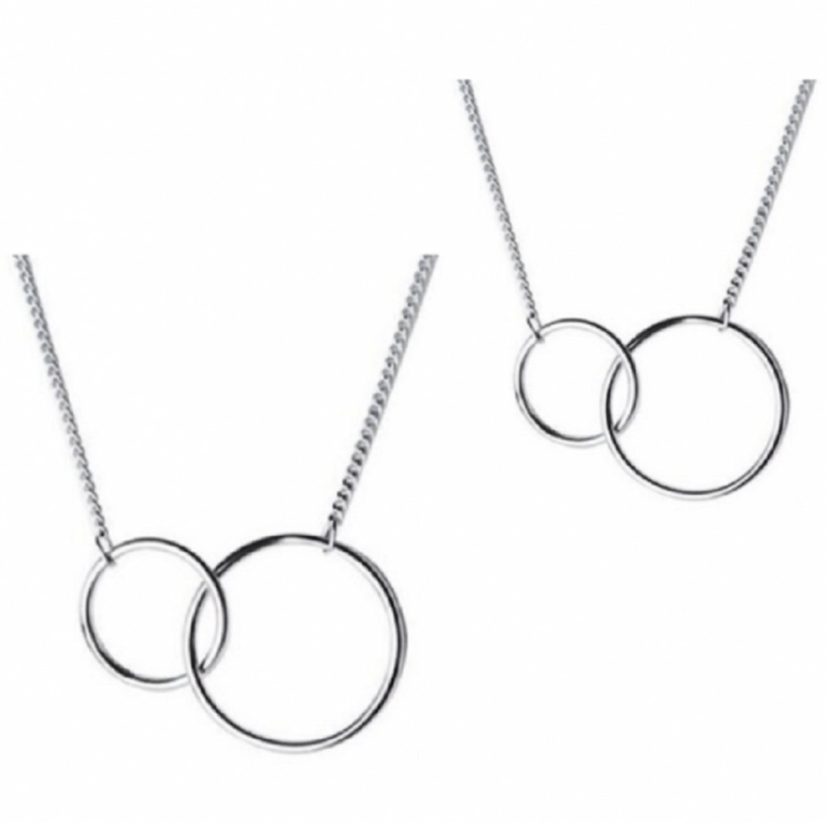 2-Delige Set- Odi-zilver- enkel- armband - cirkels-Charme Bijoux