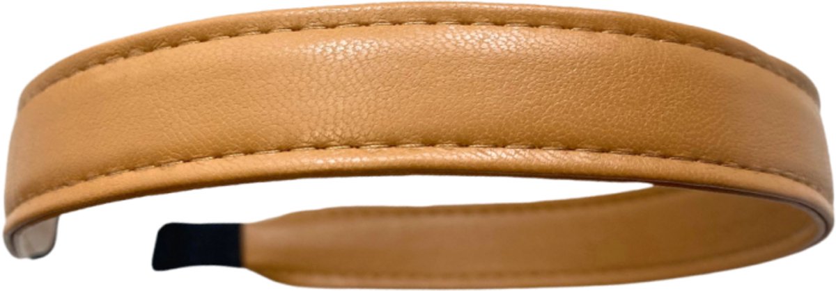 Haarband leer midden bruin - 2 cm-Charme Bijoux