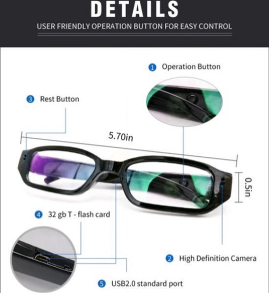 Camerabril, 1080P HD-Video-Opname, Intelligente Beeldstabilisatie