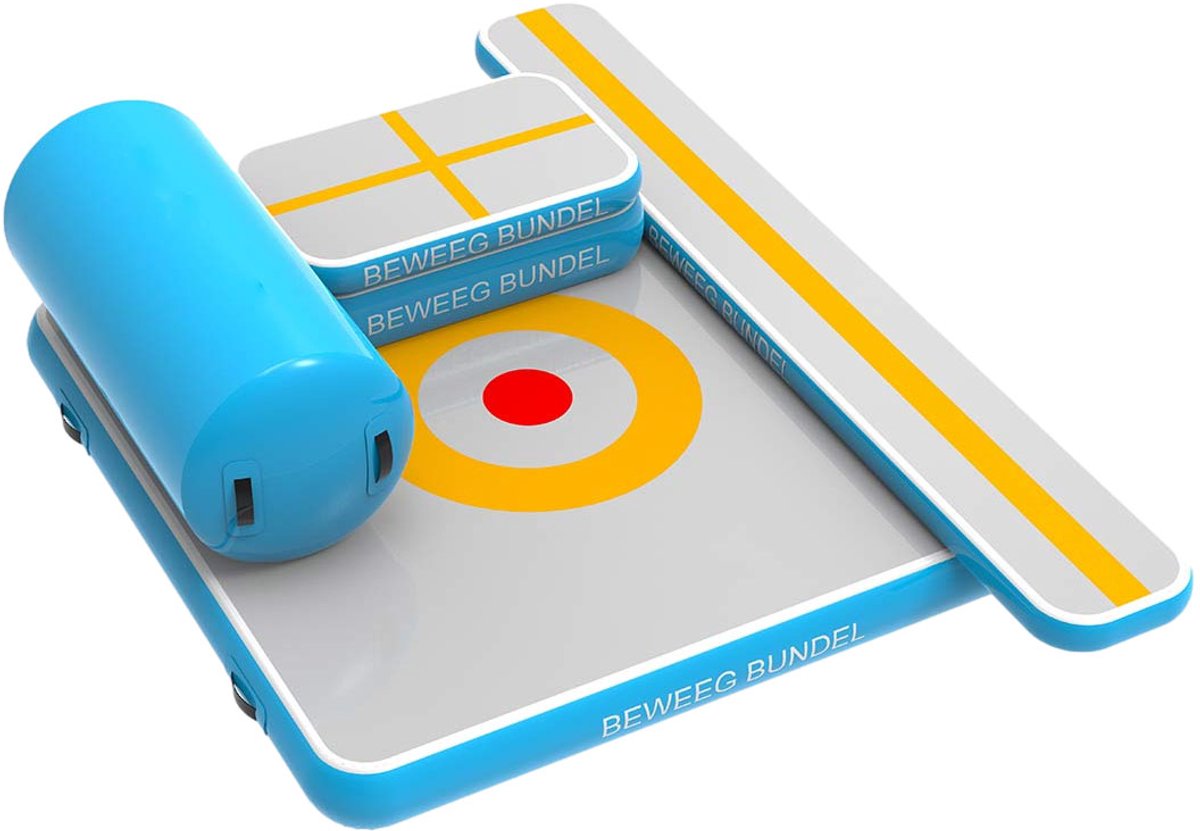MMS Beweegbundel – 5-delige Opblaasbare Gymset met AirTrack – Incl. Beweegkaarten, Pomp & Draagtas