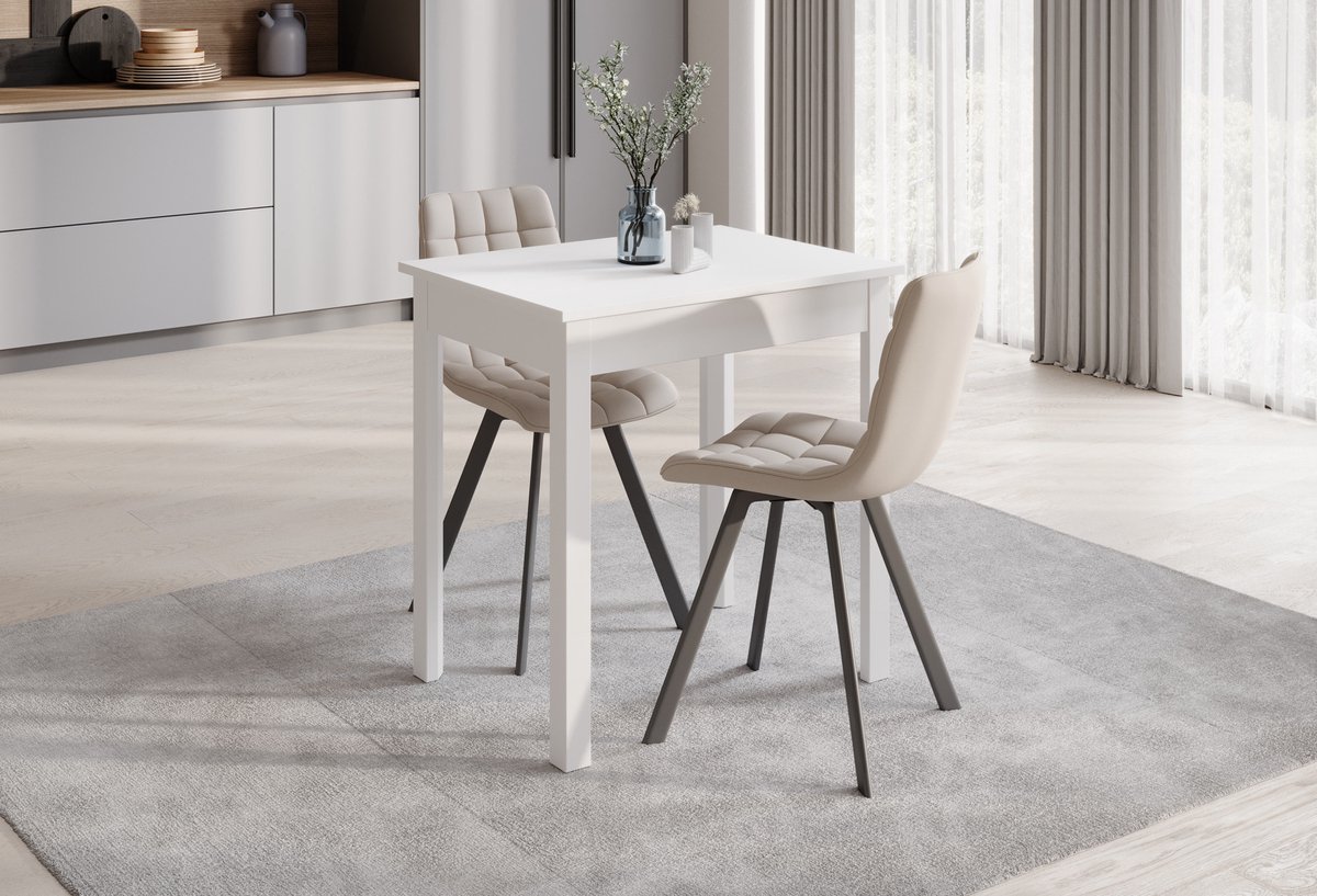 Meubella - Eetkamertafel Steve - Wit - 75 cm