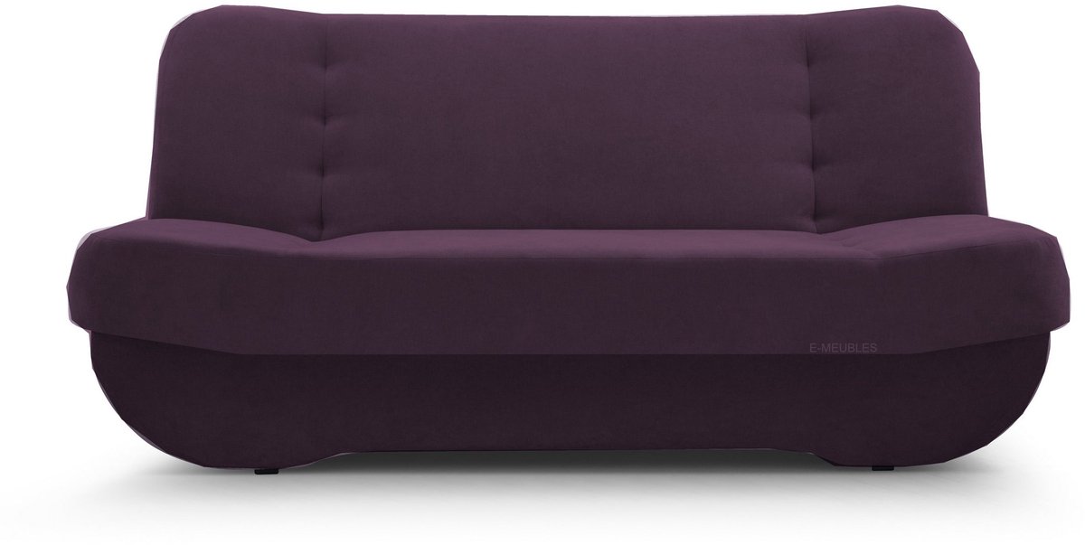 AJE Meubles B.V. Zitsbank met slaapfunctie en opbergruimter, een bank voor de woonkamer, 192x87x90 cm - Slaapbank PAFOS - Violet (Rino 22)