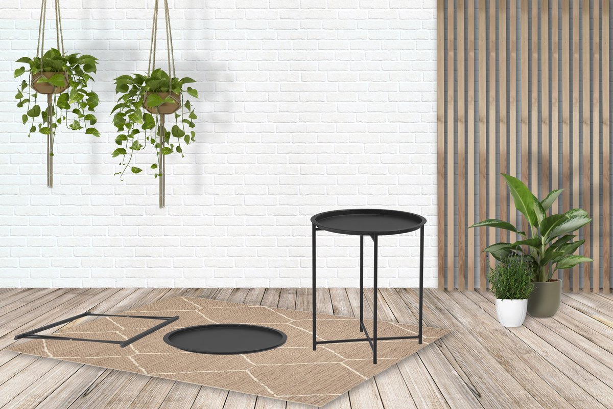 Sens-Line Nora Table d'appoint - Ø46cm - Métal Noir
