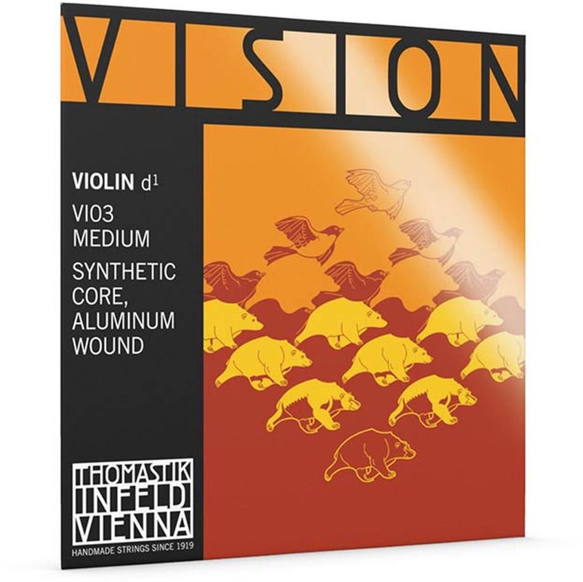 Thomastik Infeld VI-03 violin string D-3 4/4 medium, synthetic core, aluminum wound