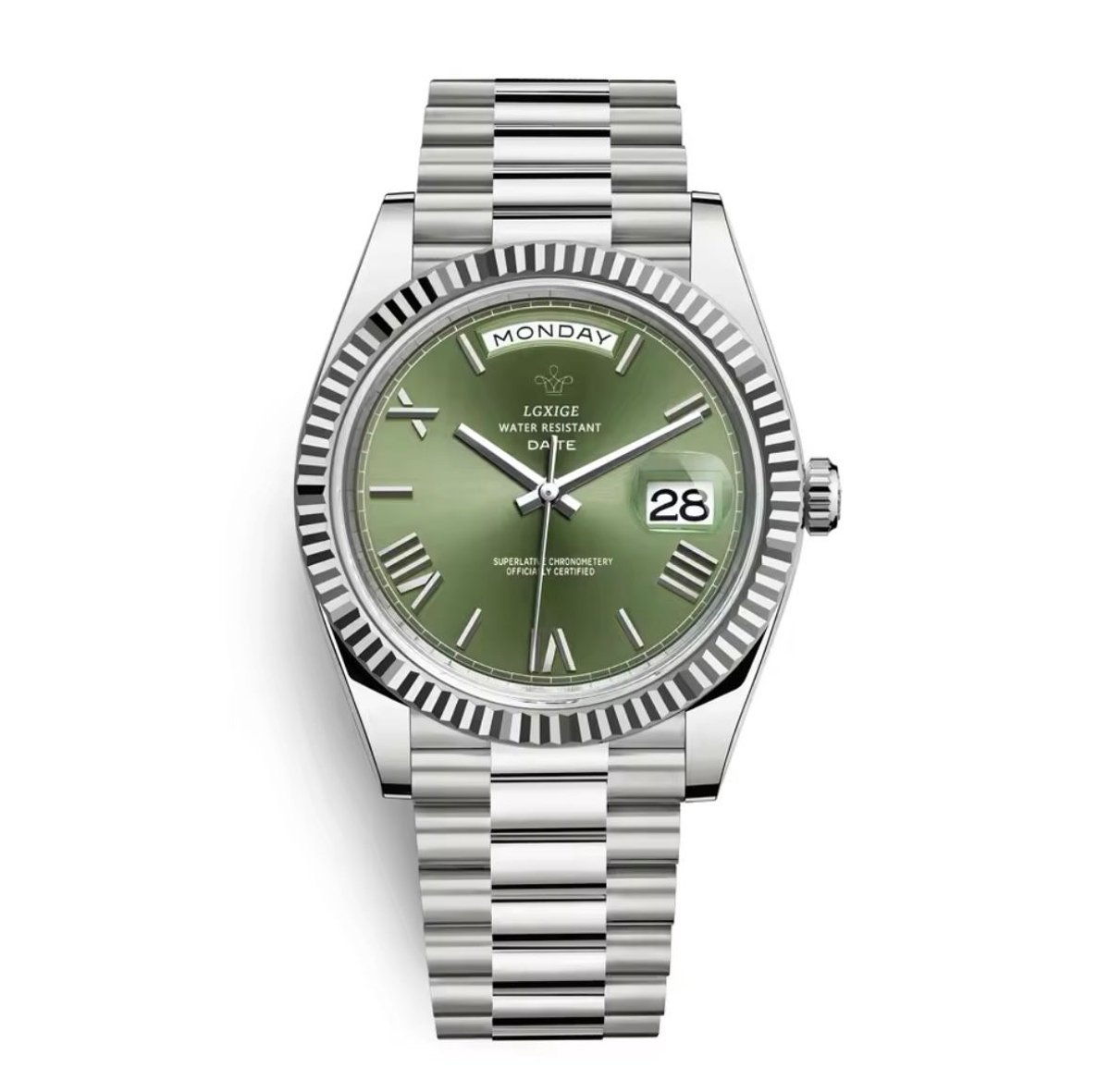 Nibosi - Luxe Herenhorloge - Polshorloge - Heren - Cadeau - Horloge - Geschenkdoos - Mannen - Zilver Groen - RVS - Romeinse Cijfers