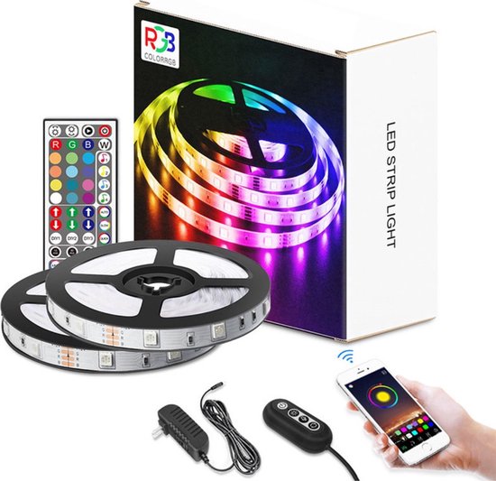 Led strip | 30 meter | Met app en afstandsbediening | RGB | Zelfklevend | 40 leds per m | Led light strip | Led lights | Led strips | Ledstrip