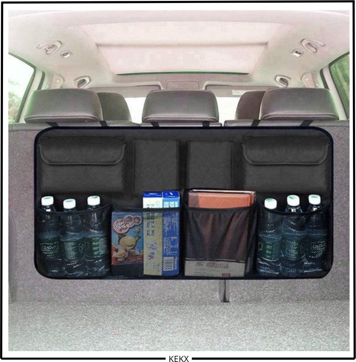 KEKX | Auto Organizer | Autostoel Organizer | Kofferbak Organizer | Zwart