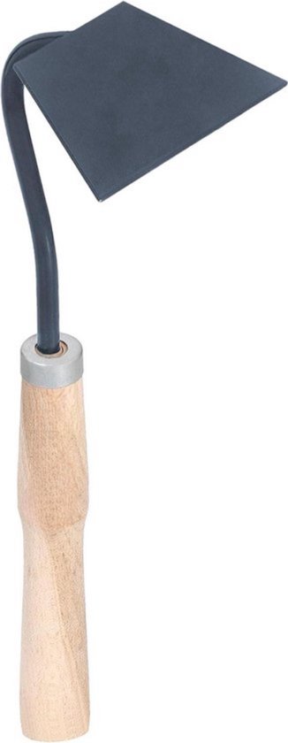 KADAX Hak met metalen kop, tuinhak met steel van hout, trekhaak voor het verwijderen van onkruid, onkruid, tuinaccessoires voor het wieden (trapeziumvorm, kort, rood