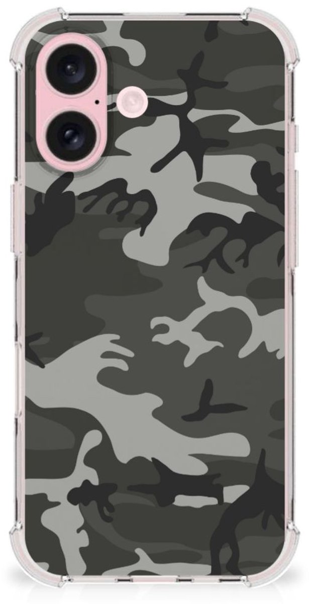 iPhone 16 Doorzichtige Silicone Hoesje Army Light