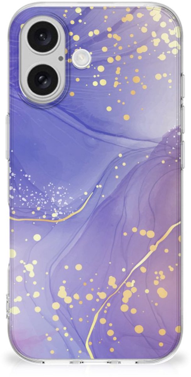 Hoesje maken voor iPhone 16 Watercolor Paars