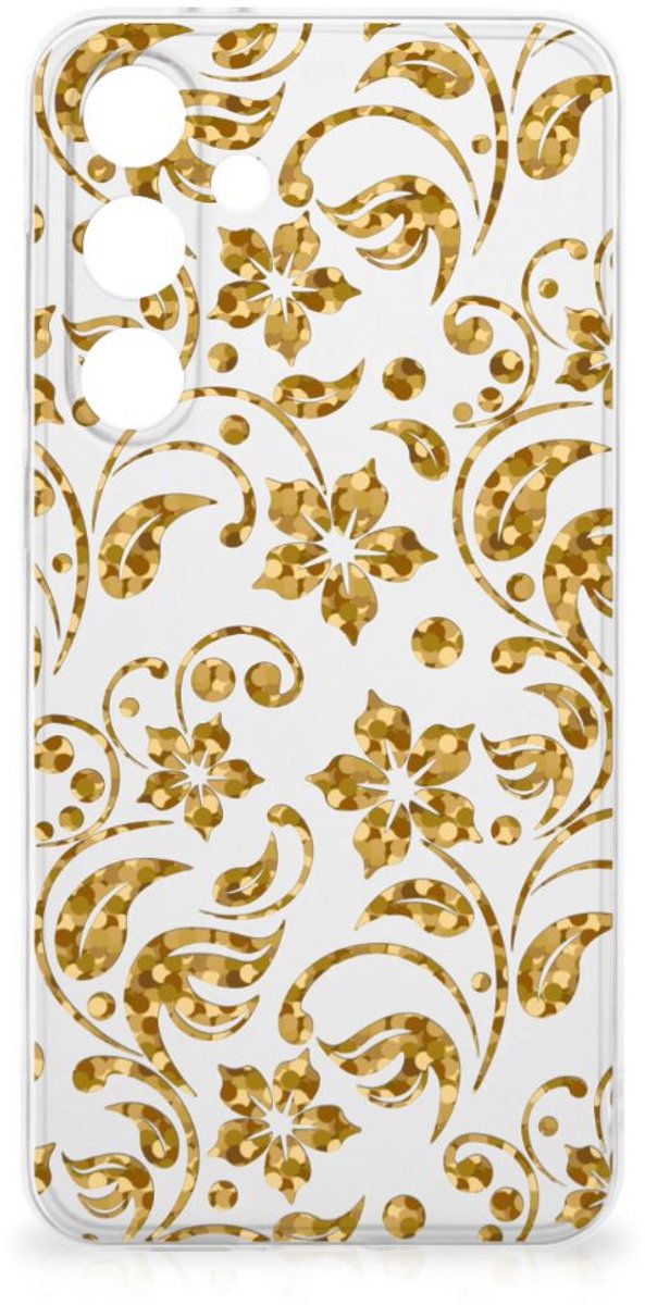 Samsung Galaxy S24 FE TPU Case Gouden Bloemen