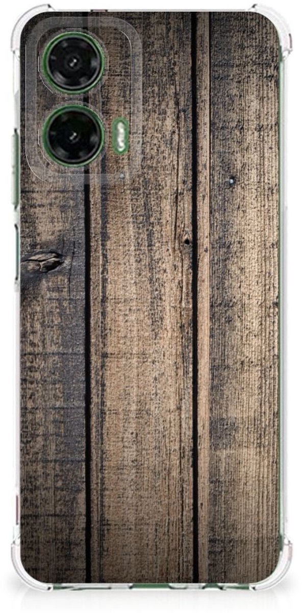 Motorola Moto G35 Stevig Telefoonhoesje Steigerhout