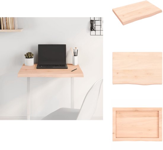 Homgoday Houten Tafelblad Ovaal 140 X 50 X 2,5 Cm - Massief Mangohout Vervangend Tafelblad Voor Eettafel