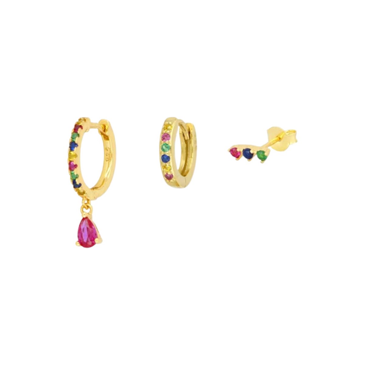 Earparty regenboog - Oorbellen Dames