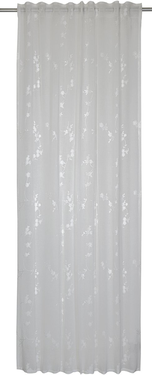 Elbersdrucke Gordijn met lussen Malea 255x140 cm wit transparant Weiß