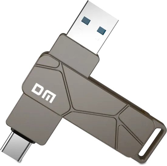 Usb Stick 256gb - Dual Port - USB Stick 256GB - USB 3.2 - 880 mbps - USB-C -360 Rotatie - Schokbestendig - 5 jaar garantie