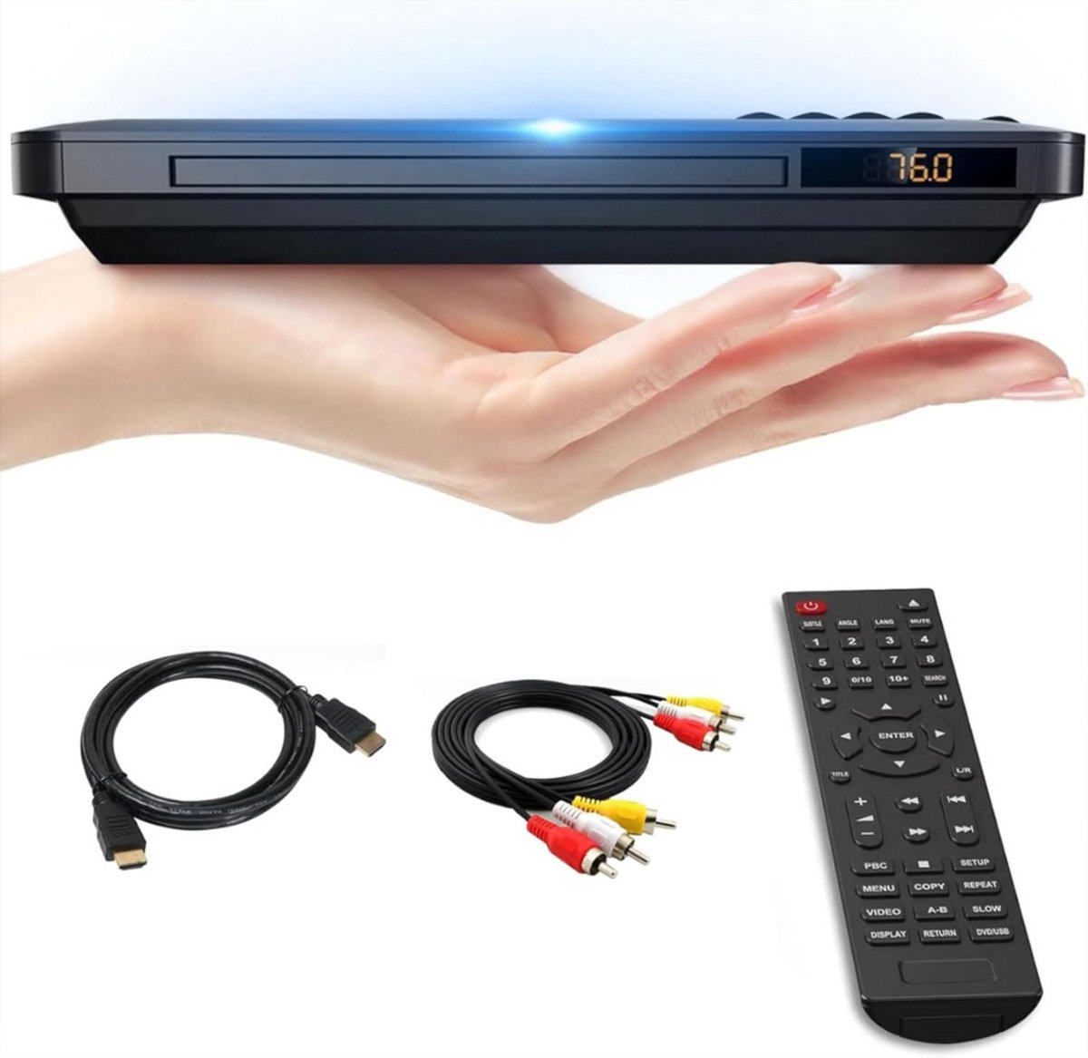 Dvd Speler Met HDMI - Geschikt Voor Divx Ultra, Mpeg1, Mpeg2, Mpeg4 - Full Hd - Regiovrij - Inclusief HDMI En Afstandsbediening - Dvd En Cd Speler - Usb - Inclusief Afstandsbediening - Dvd Films